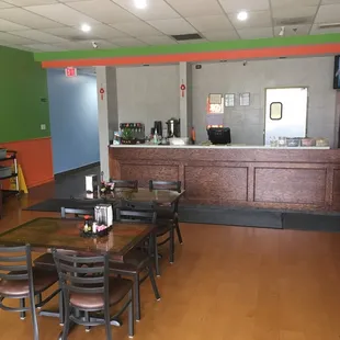 the inside of a restaurant