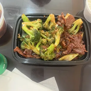 Beef and broccoli.