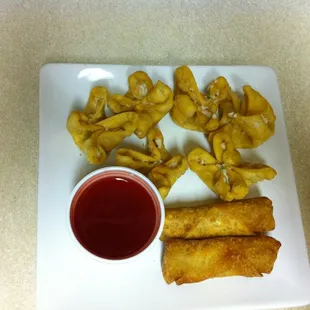 Crab Rangoons and Egg rolls