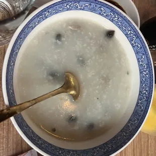 Pork and century egg congee