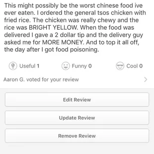 a text message from a customer