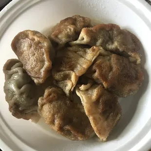 Fried dumplings before I put the sauce on