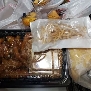 a variety of food in plastic containers