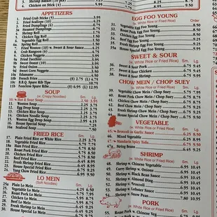 sushi and sashimi, menu