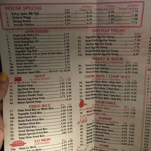 sushi and sashimi, menu