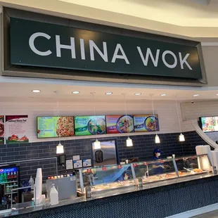 the food counter at a chinese restaurant
