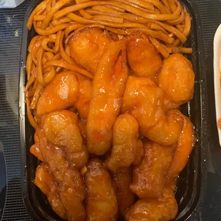 Honey Chicken with Lo Mein