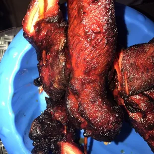 Chicken teriyaki. Totally red, burned and the smell is the worst part