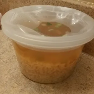 Melted lid because I really wanted BPA in my soup of water and rice.