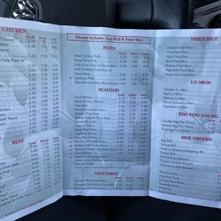 2019 menu
