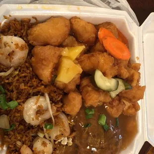 Egg foo young and Sweet &amp; Sour Chicken