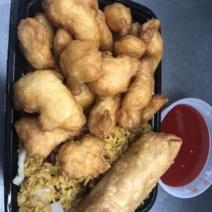 Combination Platter: Sweet and Sour Chicken (Popular)