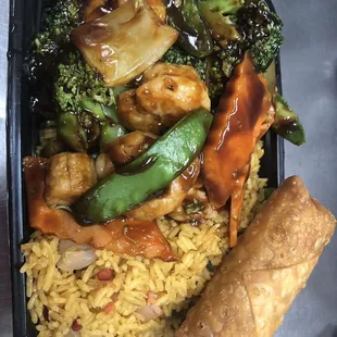 Combination Platter: Shrimp w Mixed Vegetables