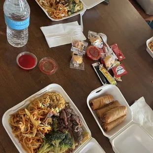 Combo A: Fried Rice, Chow Mein, Beef Broccoli