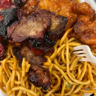 BBQ pork, Orange Chicken and Chow Mein