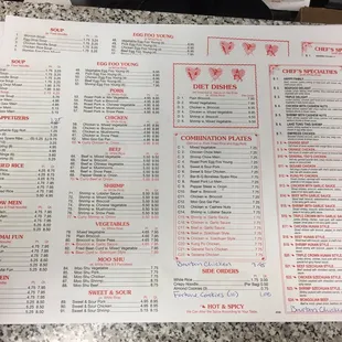 here&apos;s an updated menu!