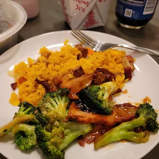 Pork with Broccoli &amp; Pork Fried Rice