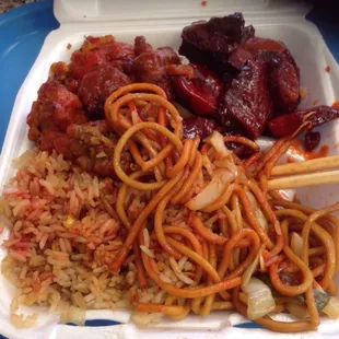 Combo 2 with black pepper chicken &amp; bbq pork for 6.25 thats great because their food is excellent! I&apos;m a fan of food