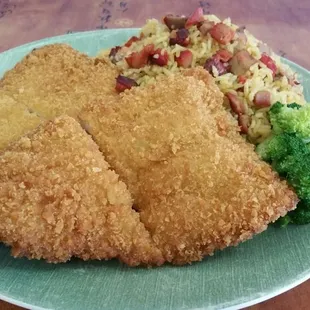Fried Fish with Pork Fried Rice