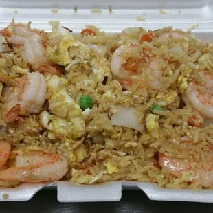 Shrimps Fried Rice  (Special requested with extra eggs added)