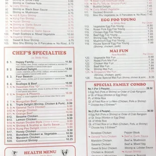 Current menu