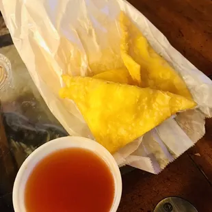 a cup of tea and some food
