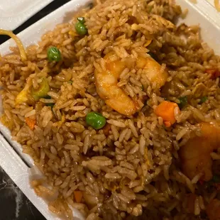 Spicy shrimp fried rice boooomb!!
