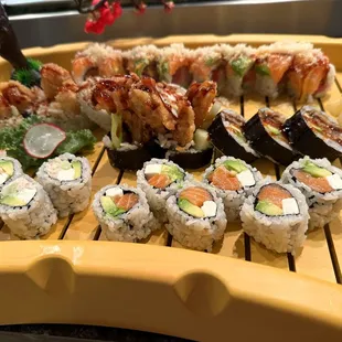 a variety of sushi