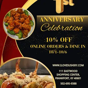 1st Anniversary celebration. Valid until 10.6, 2024!