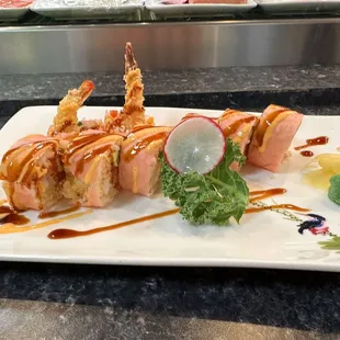 a plate of sushi