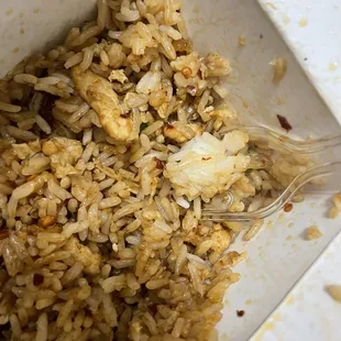 35. Shrimp Fried Rice Dinner/ had to add a lot of soy sauce to darken it from being so bland and light