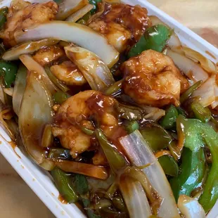 Shrimp Szechuan Style.