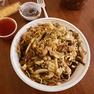 a plate of food on a table