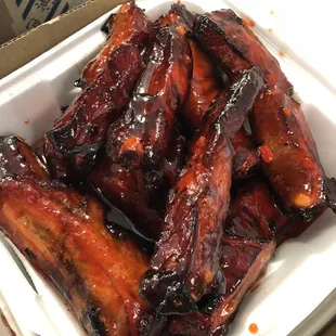 ribs in a styrofoam container