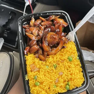 Bourbon chicken combo