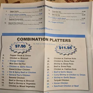 Lunch specials on the back BEFORE 3PM!! (11/17/24)