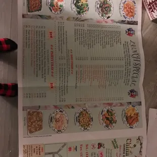 a menu for a chinese restaurant