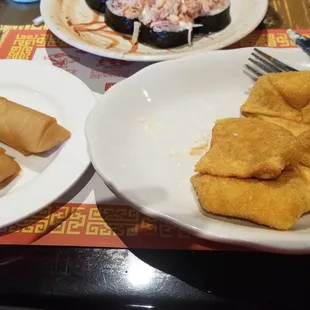 Springs Rolls and Crab Ragoons.