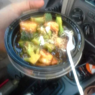 Shrimp &amp; Broccoli in sauce "super meal"