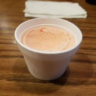 Strawberry ice cream. Not homemade or anything special.