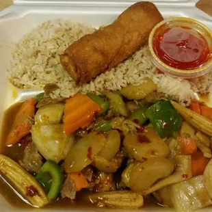 Curry Beef combination meal