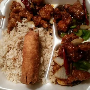 General Tso's chicken meal