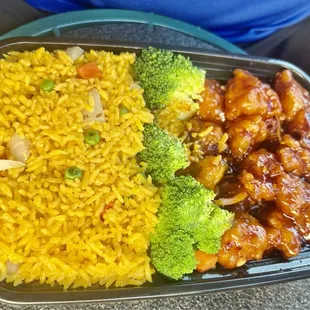 Orange chicken with fried rice