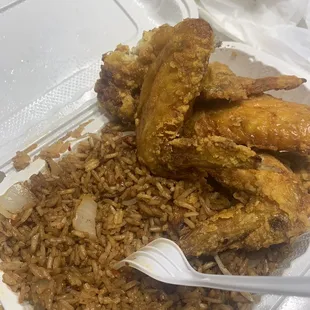 Chicken wings with Fried Rice