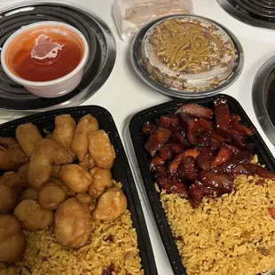 Roast Pork Lo Mein, Sweet and Sour Chicken, Boneless Spare Ribs