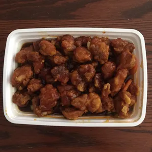 General Tso extra crispy with no broccoli. Yum!