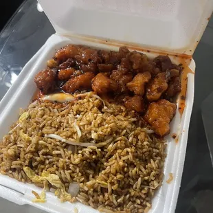 General Tso Chicken Combo (egg roll not pictured)