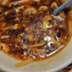 Hot and sour soup. Chunky, fresh and delicious.