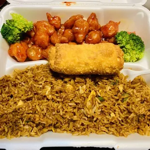 Orange chicken lunch special