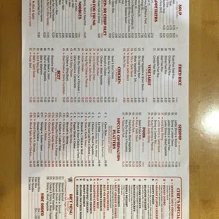 The to go menu front